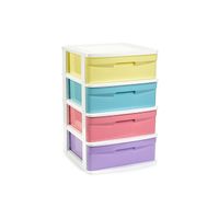 Ladekast/organizer met 4 lades multi kleuren 40 x 39 x 65 cm   - - thumbnail