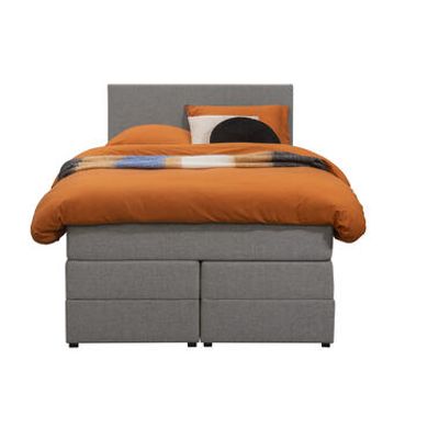 Boxspring met opbergruimte Liv egaal - lichtgrijs - 120x200 cm - Leen Bakker