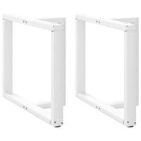 Eettafelpoten 2 st T-vormig 90x35x(72-73) cm staal wit