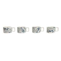 Set van koffiekopjes Home ESPRIT Beige Grijs Roze Lila Metaal Bamboe Dolomite 260 ml