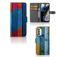 Motorola Moto G52 | Moto G82 | Book Style Case | Wood Heart - Cadeau voor je Vriend