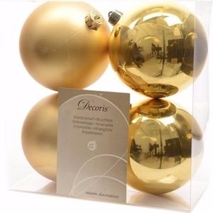 Chique Christmas kerstboom decoratie kerstballen goud 4 x