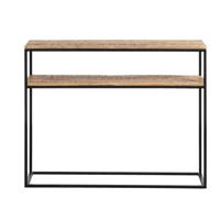 Leen Bakker - Sidetable Kyan - Zwart/naturel - 79x100x30 Cm - Hout/Metaal - Zwart#Bruin