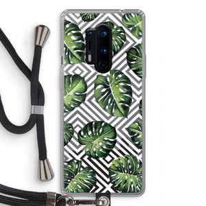 Geometrische jungle: OnePlus 8 Pro Transparant Hoesje met koord