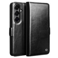 Qialino Samsung Galaxy S26 Plus hoesje - Leren bookcase - Magnetische sluiting - Zwart