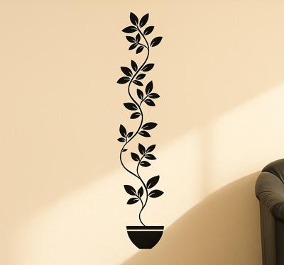 Hoge klimplanten woonkamer muursticker