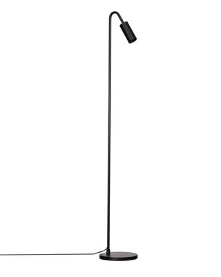 Grote minimalistische vloerlamp mat zwart met schakelaar en GU10 fitting By Rydens Curve