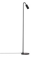 Grote minimalistische vloerlamp mat zwart met schakelaar en GU10 fitting By Rydens Curve