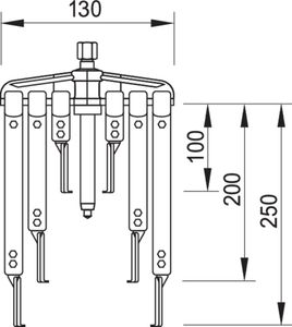 Gedore 1.07/AS-2 Poelietrekkerset Aantal haken: 9