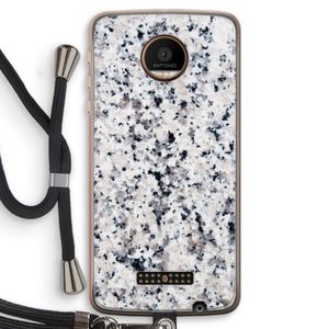 Gespikkelde marmer: Motorola Moto Z Force Transparant Hoesje met koord