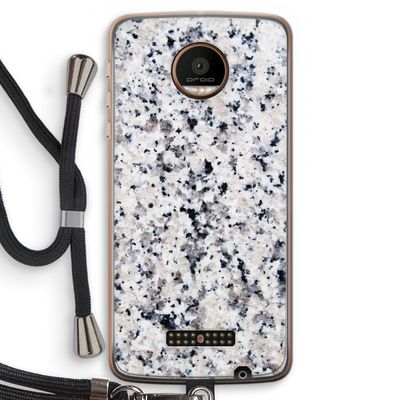 Gespikkelde marmer: Motorola Moto Z Force Transparant Hoesje met koord