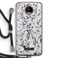 Gespikkelde marmer: Motorola Moto Z Force Transparant Hoesje met koord
