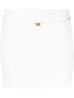 Blumarine minijupe ceinturée à boucle logo - Blanc