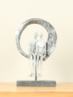 Aluminium look symbolisch beeldje Verliefd, 30 cm