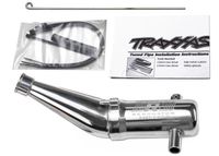 Tuned pipe, resonator, r.o.a.r. legal (aluminum, double-chamber) (fits maxx vehicles with trx racing engines)