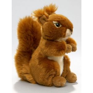 Pluche knuffeldier eekhoorn zittend/liggend 17cm