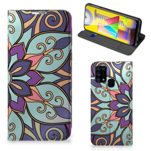 Samsung Galaxy M31 Smart Cover Purple Flower