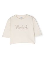 Woolrich Kids t-shirt crop à logo brodé - Tons neutres - thumbnail