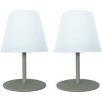 Set van 2 draadloze tafellampen - LUMISKY - TWINS - Olijf - H16 cm - LED - thumbnail