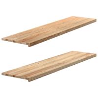 Vensterbanken 2 st onbehandeld 160x40x2 cm massief eikenhout