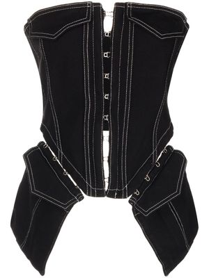 Dion Lee corset en jean - Noir