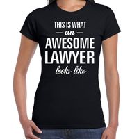 Awesome lawyer / advocate cadeau t-shirt zwart dames - thumbnail