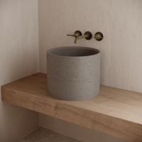 Betonnen Vrijstaande Wastafel Rond Ideavit Idea.Grande-D5 39x30cm Donkergrijs