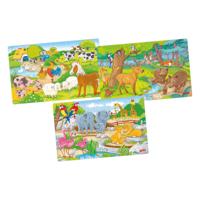 Goki houten legpuzzel dieren, set van 3 Goki houten legpuzzel dieren, set van 3