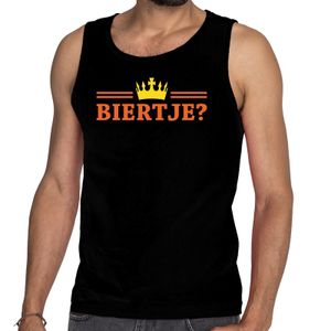 Zwart Biertje en kroon tanktop / mouwloos shirt heren