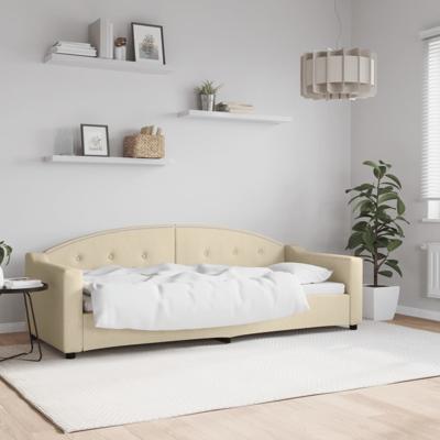 Slaapbank 80x200 cm stof crmekleurig