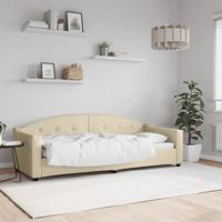 Slaapbank 80x200 cm stof crmekleurig