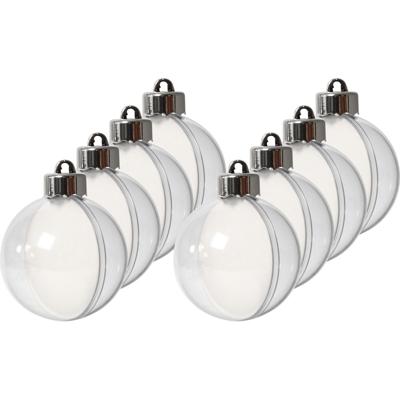 DIY Kerstballen - 8x stuks - transparant - D6 cm - kunststof - knutselen