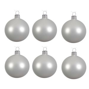 24x Glazen kerstballen mat winter wit 6 cm kerstboom versiering/decoratie   -