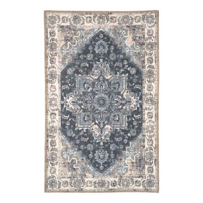Amelia - Deurmat - blauw - chenille polyester - 50x80 cm