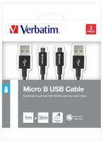 Verbatim USB-kabel USB 3.2 Gen1 (USB 3.0 / USB 3.1 Gen1) USB-micro-A stekker, USB-A stekker 1.00 m Zwart 48875 - thumbnail