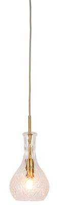Hanglamp glas Brussel transparant/goud druppel