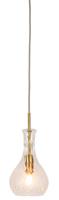 Hanglamp glas Brussel transparant/goud druppel