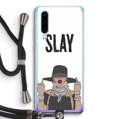 Slay All Day: Huawei P30 Transparant Hoesje met koord