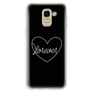Forever heart black: Samsung Galaxy J6 (2018) Transparant Hoesje