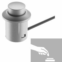 Aan uit drukschakelaar zilver met aansluitsnoer van 2 meter Loox Hafele gat diameter 12mm