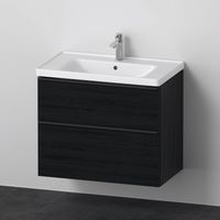 Badkamermeubelset Duravit D-Neo Wastafel Keramiek 80x48x62.5 cm Mat Eiken Zwart