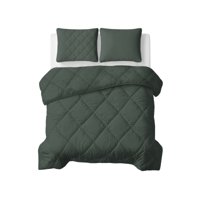 1+1 Gratis Wasbaar Lazy Dekbed Zonder Overtrek - Zonder Overtrek - Uni - Groen - Dekbed-Discounter.nl