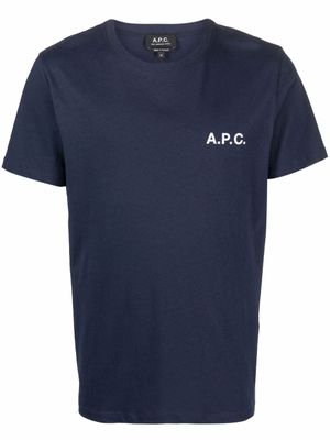 A.P.C. t-shirt à logo - Bleu