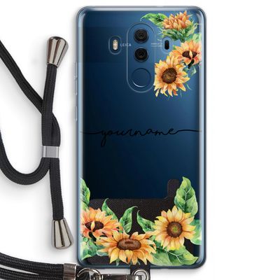 Zonnebloemen: Huawei Mate 10 Pro Transparant Hoesje met koord