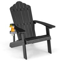 Adirondack Stoel met Bekerhouder Weerbestendige Tuinstoel Tuinstoel van Kunststof Outdoorstoel 170 kg