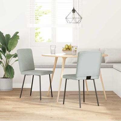 Eetkamerstoelen 2 st fluweel lichtgrijs