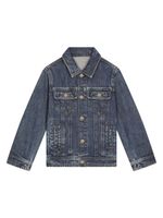 Dolce & Gabbana Kids veste en jean à patch logo - Bleu