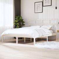 Bedframe massief hout wit 180x200 cm