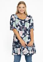 Yoek Tuniek wide bottom STAMPS | Blauw | Maat 46/48