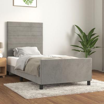 Bedframe zonder matras 90x200 cm fluweel lichtgrijs